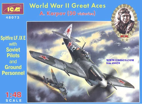 ICM 1/48 Supermarine Spitfire LF.Mk.IXe "A.Karpov" + VVS G/Crew