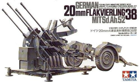 Tamiya 1/35 20mm FLAKVIERLING 38 MIT Sd.Ah.52